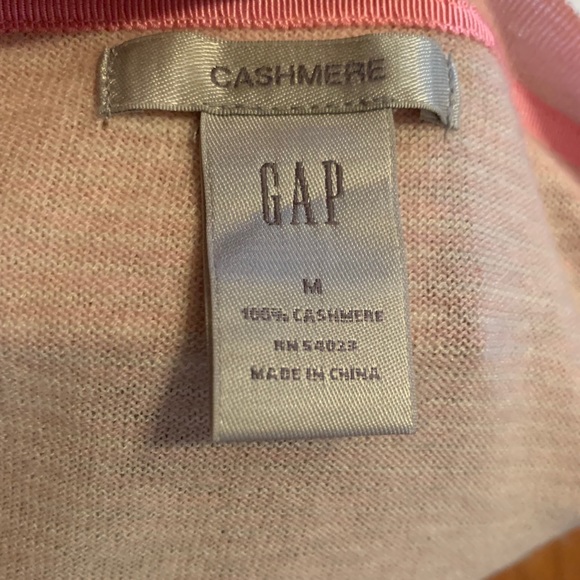 Gap Pink and White Striped Cashmere Cardigan M - Picture 4 of 4